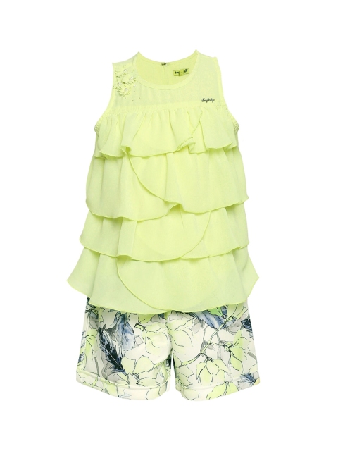 

Tiny Baby Girls Yellow Solid Top with Shorts