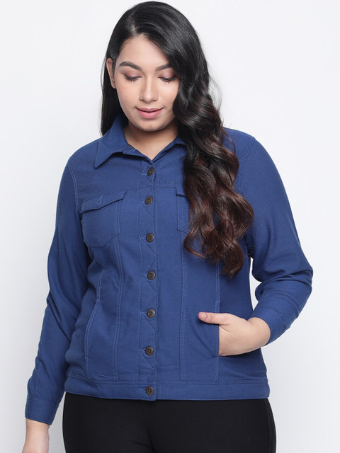

Amydus Women Navy Blue Solid Tailored Jacket