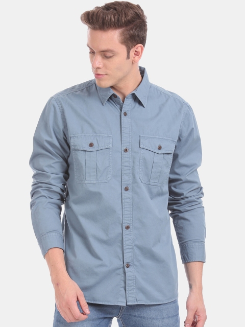 

GAP Men Blue Regular Fit Solid Casual Shirt