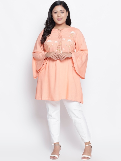 

Amydus Peach-Colored Embroidered Tunic