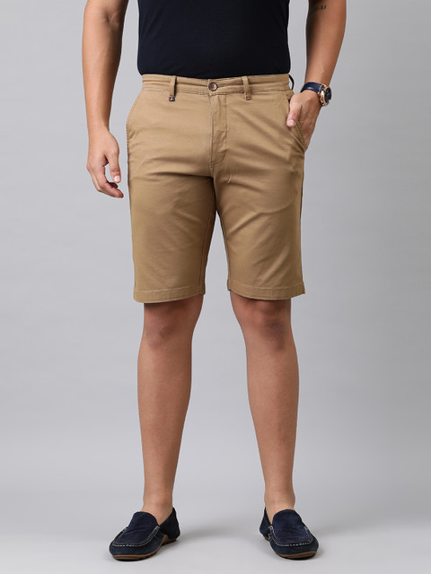 

Louis Philippe Sport Men Khaki-Coloured Solid Slim Fit Regular Shorts
