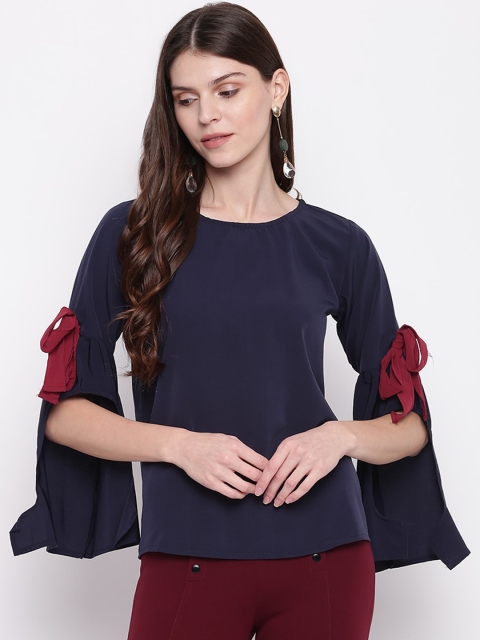 

Mayra Women Navy Blue Solid Top