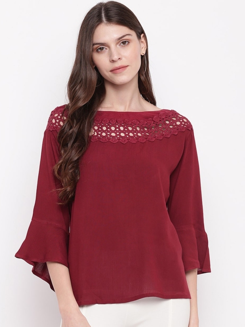 

Mayra Women Maroon Solid Top