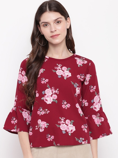 

Mayra Women Maroon Floral Printed Top