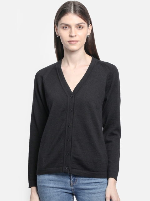 

Monte Carlo Women Black Solid Cardigan