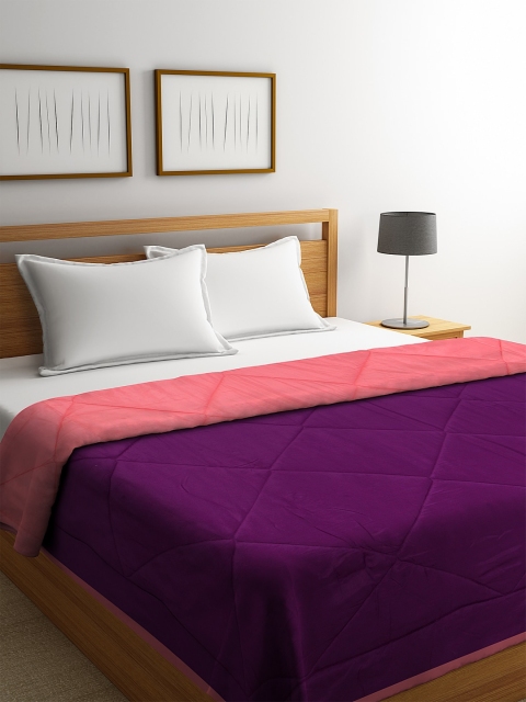 

DREAM WEAVERZ Pink Solid AC Room 120 GSM Double Bed Comforter