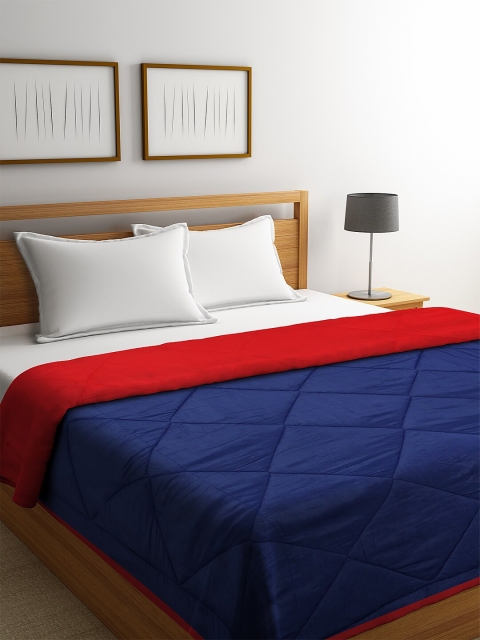 

DREAM WEAVERZ Navy Blue & Red Solid AC Room 120 GSM Double Bed Comforter