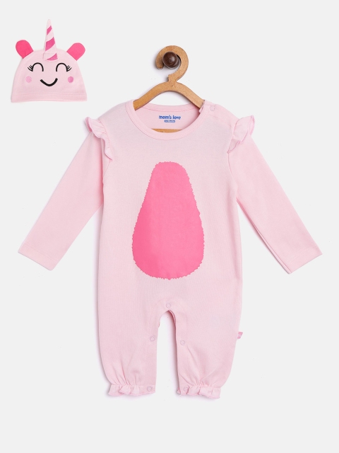 

Moms Love Girls Pink Unicorn Rompers with Beanie