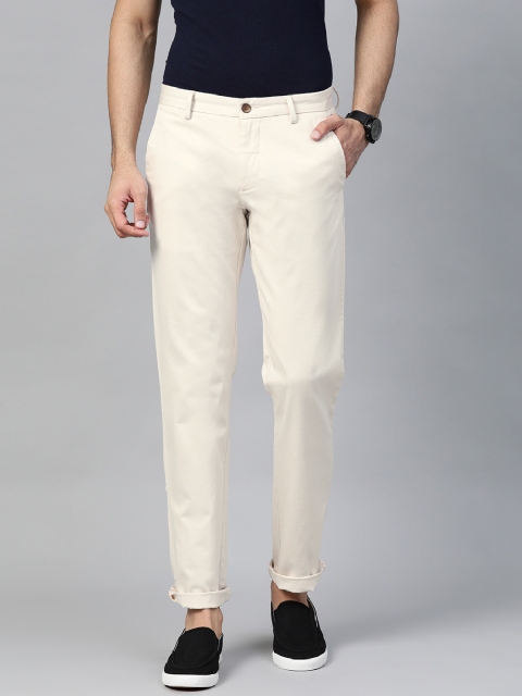 

Louis Philippe Sport Men Off-White Slim Fit Solid Regular Trousers
