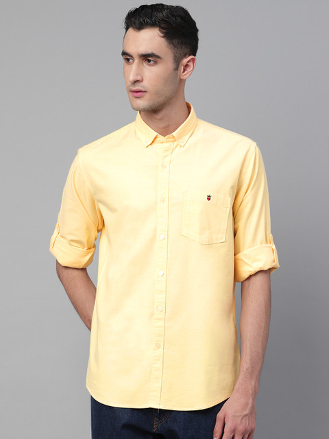 

Louis Philippe Sport Men Yellow Slim Fit Solid Casual Shirt