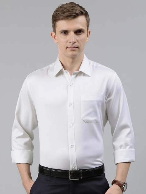 

Louis Philippe Men White Slim Fit Self Design Formal Shirt
