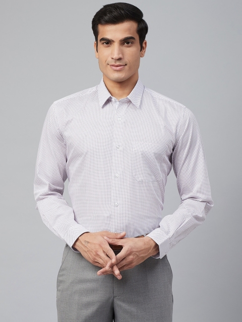 

Louis Philippe Men Blue & White Slim Fit Ditsy Print Formal Shirt