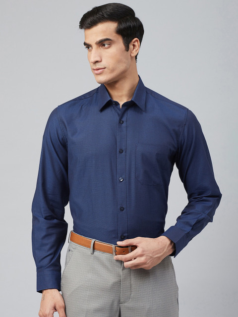 

Louis Philippe Men Navy Blue Slim Fit Solid Formal Shirt