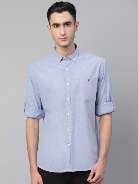 

Louis Philippe Sport Men Blue Slim Fit Solid Knitted Casual Shirt
