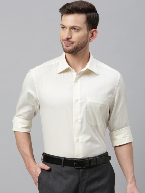 

Louis Philippe Men Cream-Coloured Regular Fit Solid Formal Shirt