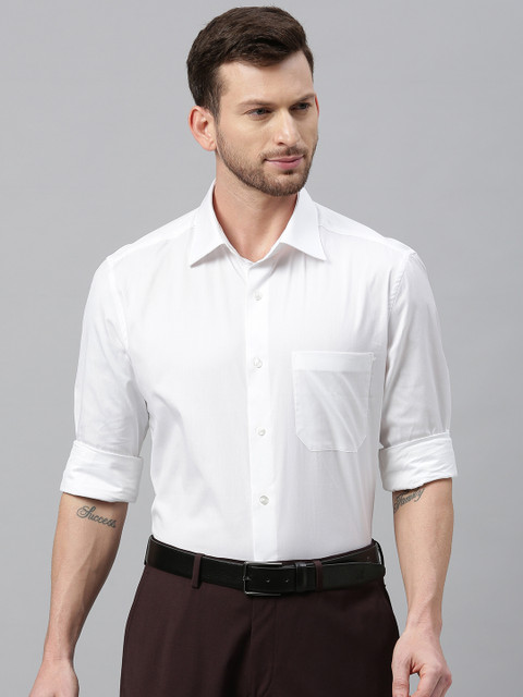 

Louis Philippe Men White Regular Fit Solid Formal Shirt