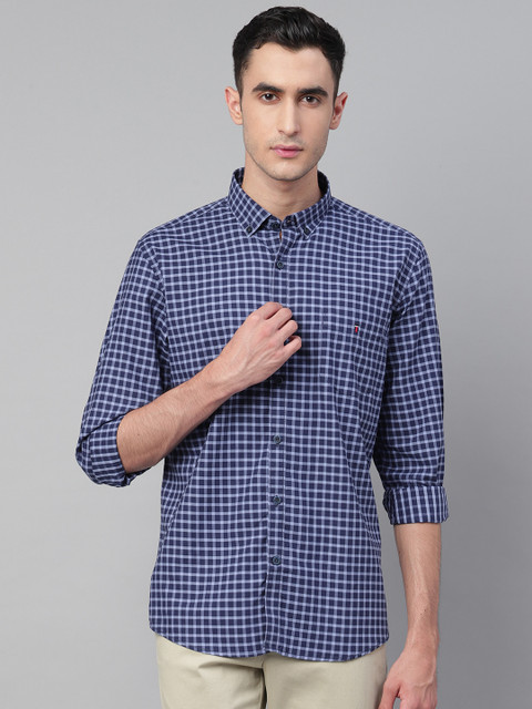 

Louis Philippe Sport Men Blue Slim Fit Checked Casual Shirt