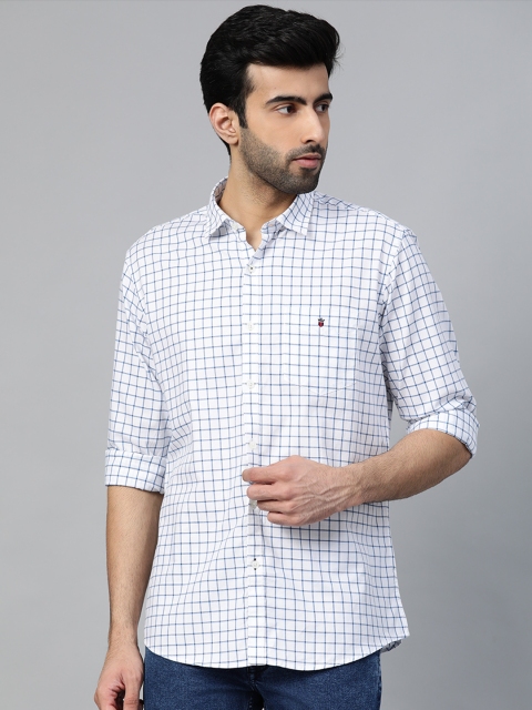 

Louis Philippe Sport Men White & Blue Slim Fit Checked Casual Shirt