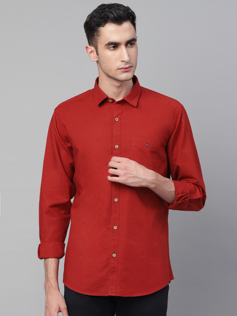 

Louis Philippe Sport Men Rust Red Slim Fit Solid Casual Shirt