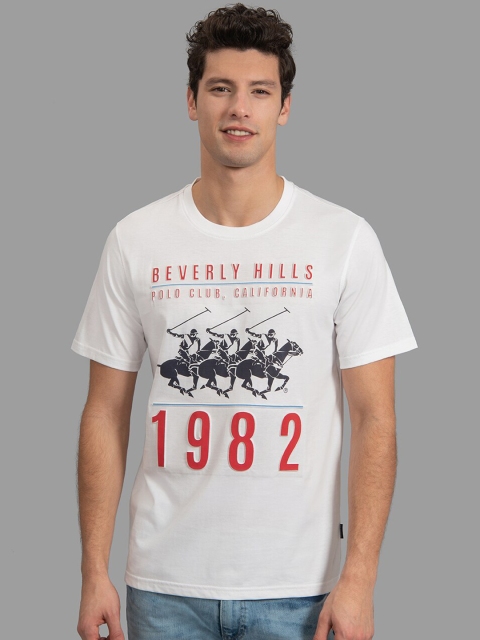 

Beverly Hills Polo Club Men White & Red Printed Round Neck T-shirt