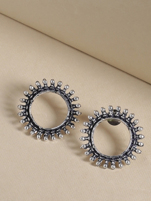 

Tistabene Silver Oxidised Circular Studs