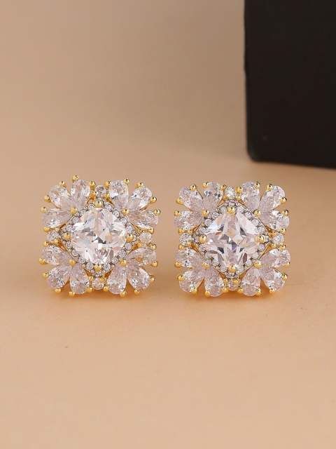 

Tistabene White & Gold-Plated Contemporary Studs