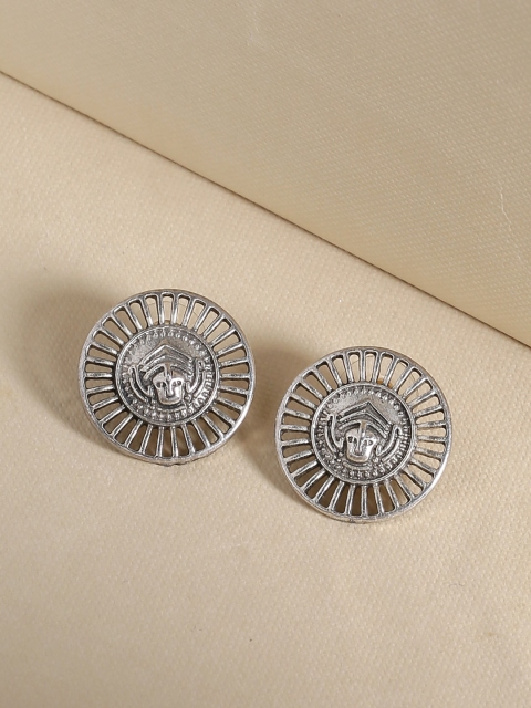 

Tistabene Silver-Toned & White Contemporary Studs