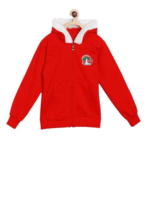 

SWEET ANGEL Boys Red Solid Hooded Sweatshirt