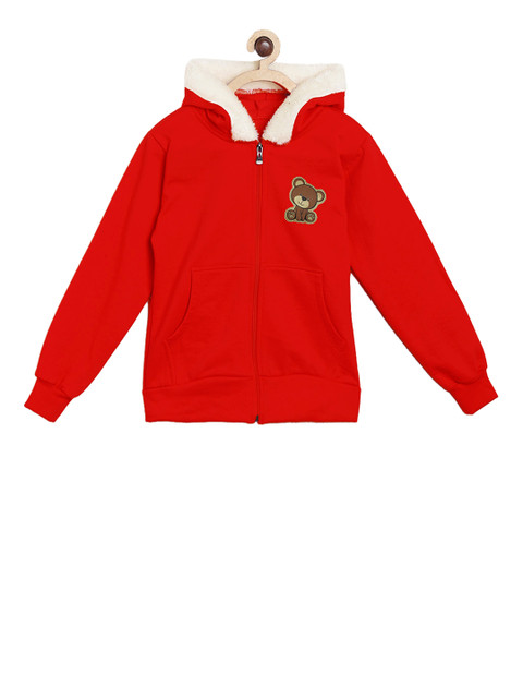 

SWEET ANGEL Boys Red Solid Hooded Sweatshirt