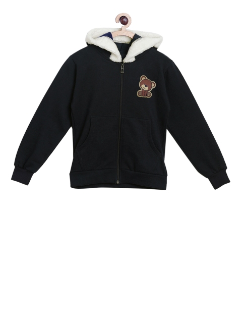 

SWEET ANGEL Boys Black Solid Hooded Sweatshirt