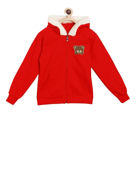 

SWEET ANGEL Boys Red Solid Hooded Sweatshirt
