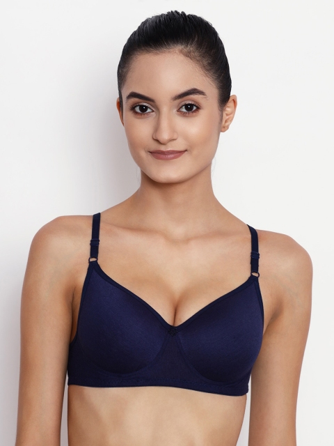 

ABELINO Navy Blue Solid Non-Wired Lightly Padded T-shirt Bra YASHINAVYBLUE01
