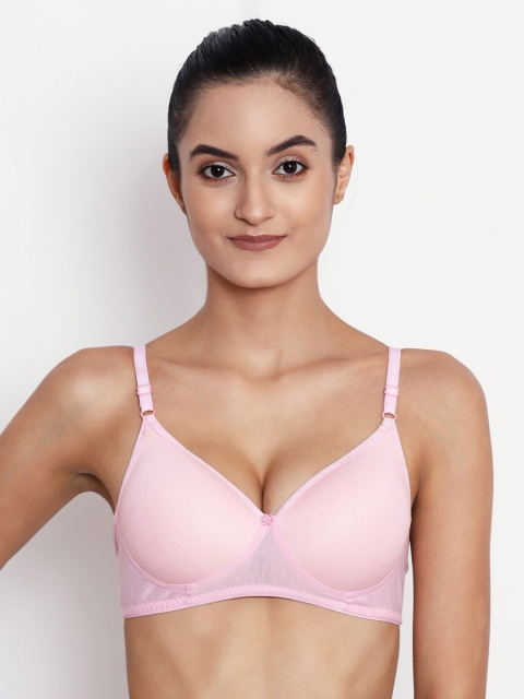 

ABELINO Pink Solid Non-Wired Lightly Padded T-shirt Bra YASHIPINK01