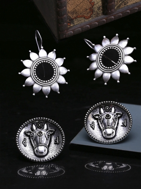 

Yellow Chimes German Silver & Brass-Plated Contemporary Jhumkas