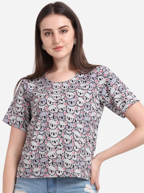 

Smarty Pants Women Grey Koala Printed Round Neck T-shirt