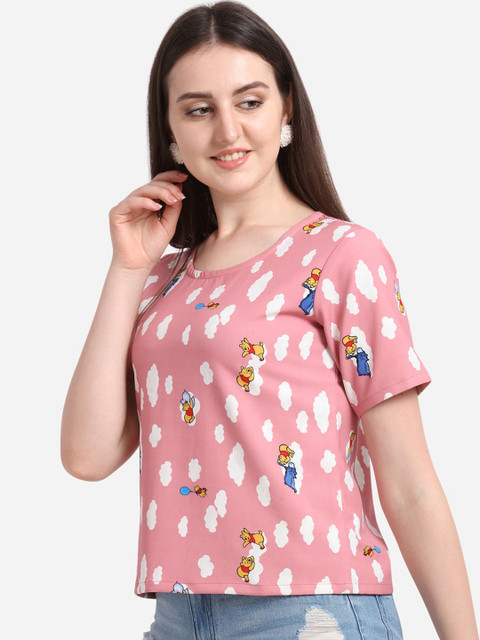 

Smarty Pants Women Pink Printed Round Neck T-shirt