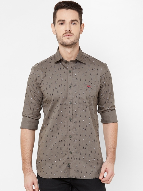 

Donzell Men Grey Regular Fit Printed Casual Shirt