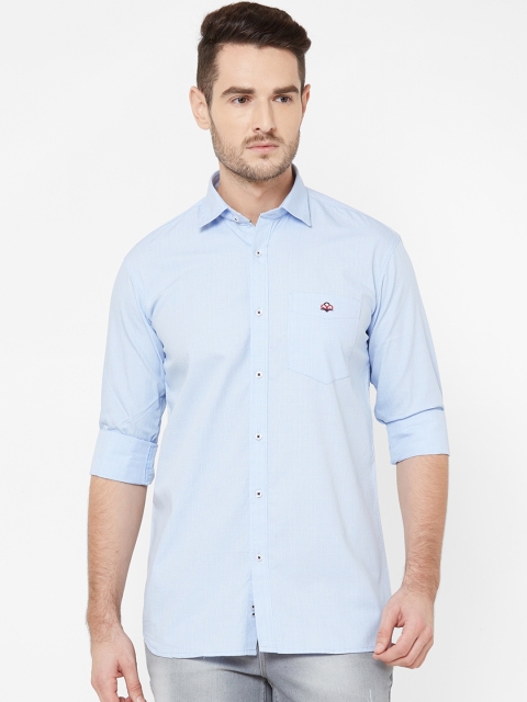 

Donzell Men Blue Regular Fit Checked Casual Shirt