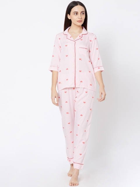 

Sweet Dreams Women Peach-Coloured Printed Night Suit