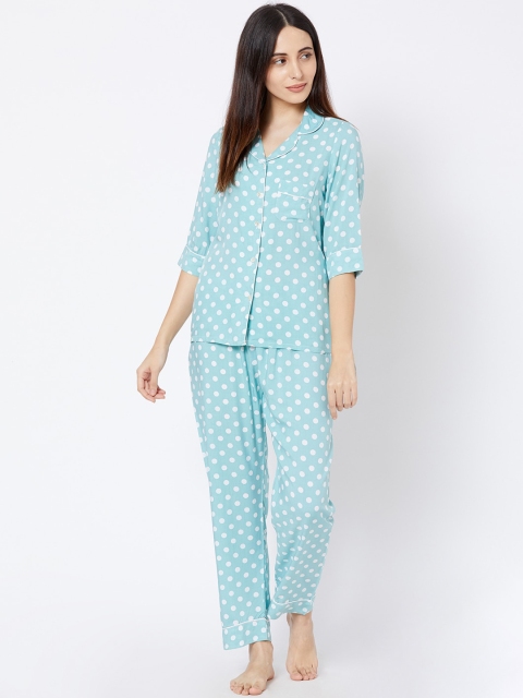 

Sweet Dreams Women Green Printed Night suit