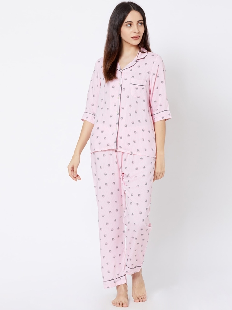 

Sweet Dreams Women Pink Printed Nightsuit