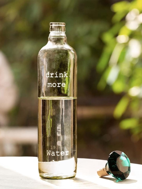 

ellementry Unisex Transparent Solid Glass Bottle With Glass Stopper