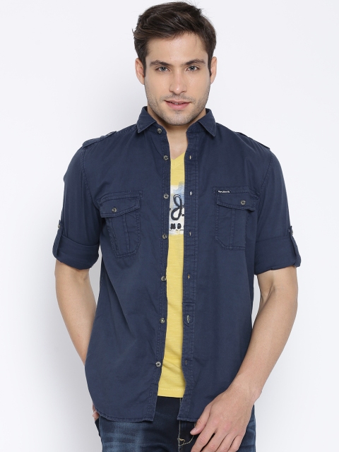 

Pepe Jeans Navy Semi Fit Casual Shirt, Navy blue