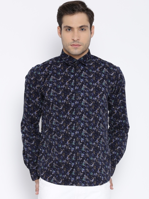 

Pepe Jeans Navy Printed Semi Fit Casual Shirt, Navy blue