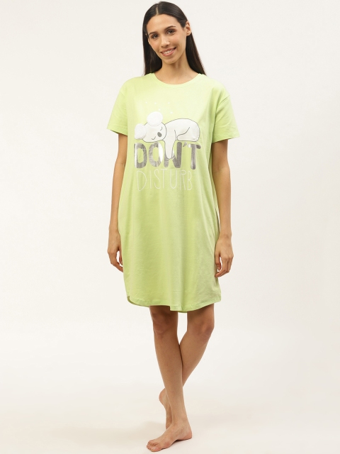 

Sweet Dreams Lime Green Printed Nightdress