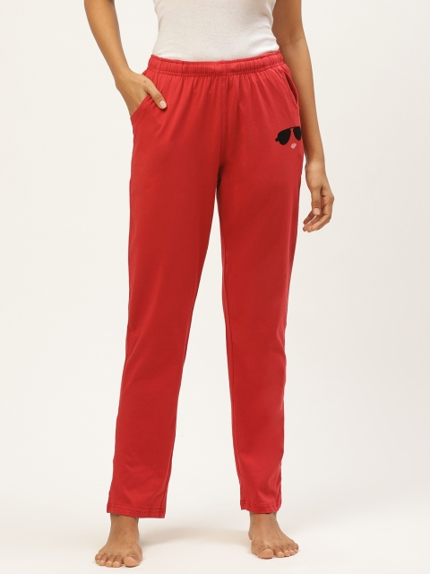 

Sweet Dreams Women Red Solid Lounge Pants