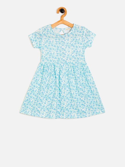 

Aomi Girls Blue Printed Fit and Flare Dress
