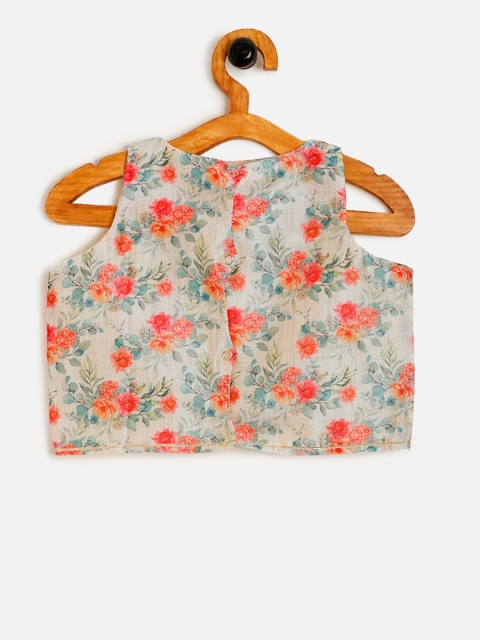 

Aomi Girls Orange Floral Printed Top