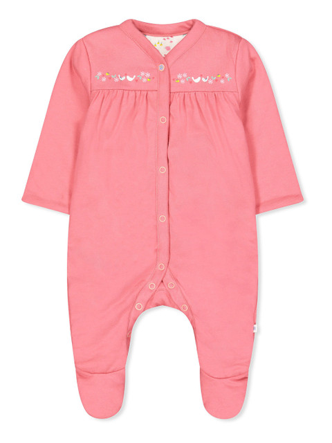 

mothercare Infant Girls Pink Solid Sleepsuit