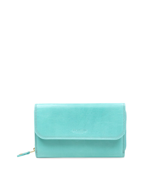 

Da Milano Women Green Solid Zip Around Leather Wallet